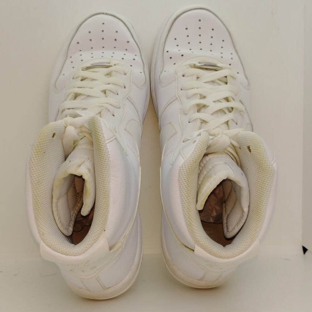 Nike Air Force 1 Mens Pre-owned High Top Triple White Sneakers - sz. 11 1/2 - Picture 4 of 7